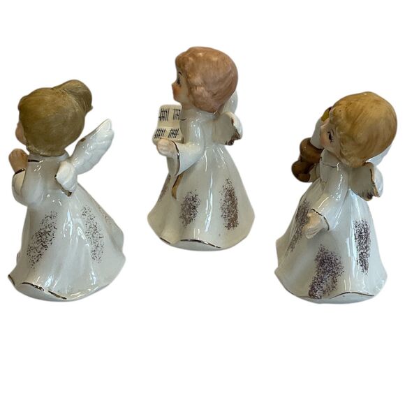 Homco Christmas Angels Set of 3 Porcelain Figurine 4.5 Tall Vintage Holiday READ - Picture 3 of 8